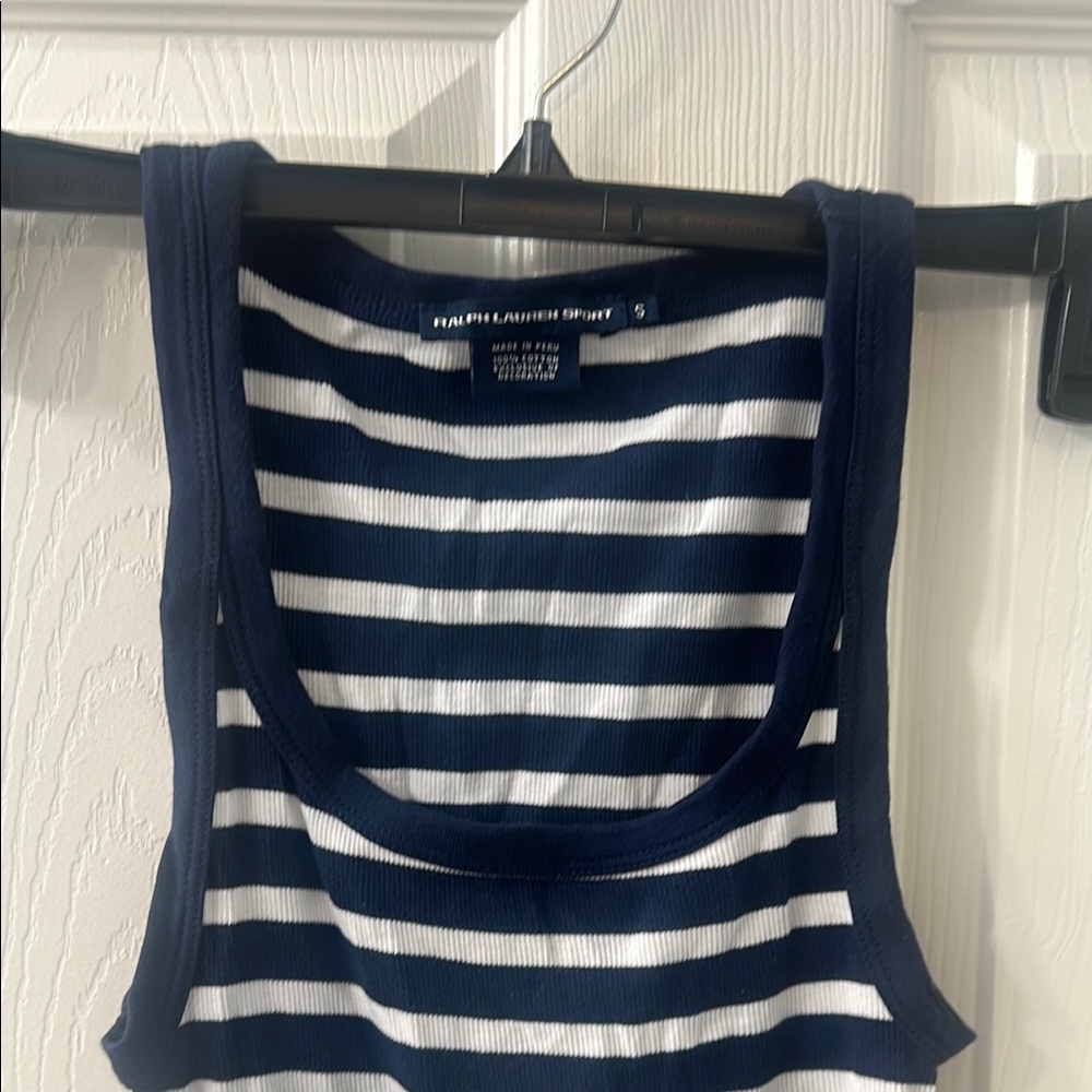 Ralph Lauren Navy and White Striped Tank Top. New without Tags. Size small